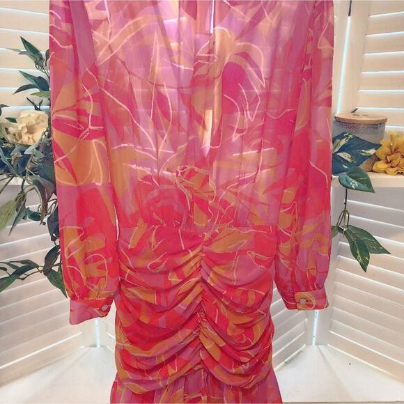 KASIA ROUCHED LAYERED MINI MULTI COLOR DRESS SIZE SMALL RETAIL $238 - Picture 7 of 7